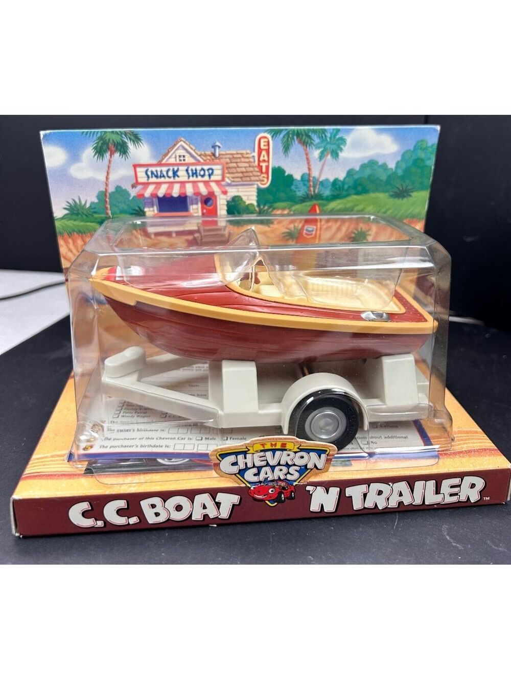 Chevron Cars C.C. Boat 'N Trailer Toy 1997 Vintage Collectible